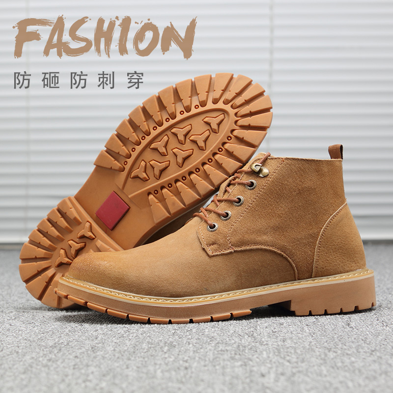 Giày bảo hiểm lao động Giày thâm nhập của nam giới Chống phá vỡ Chống gai đang mặc một mùi nhạt Bốn mùa Thép Túi cao để giúp hàn công nhân cũ