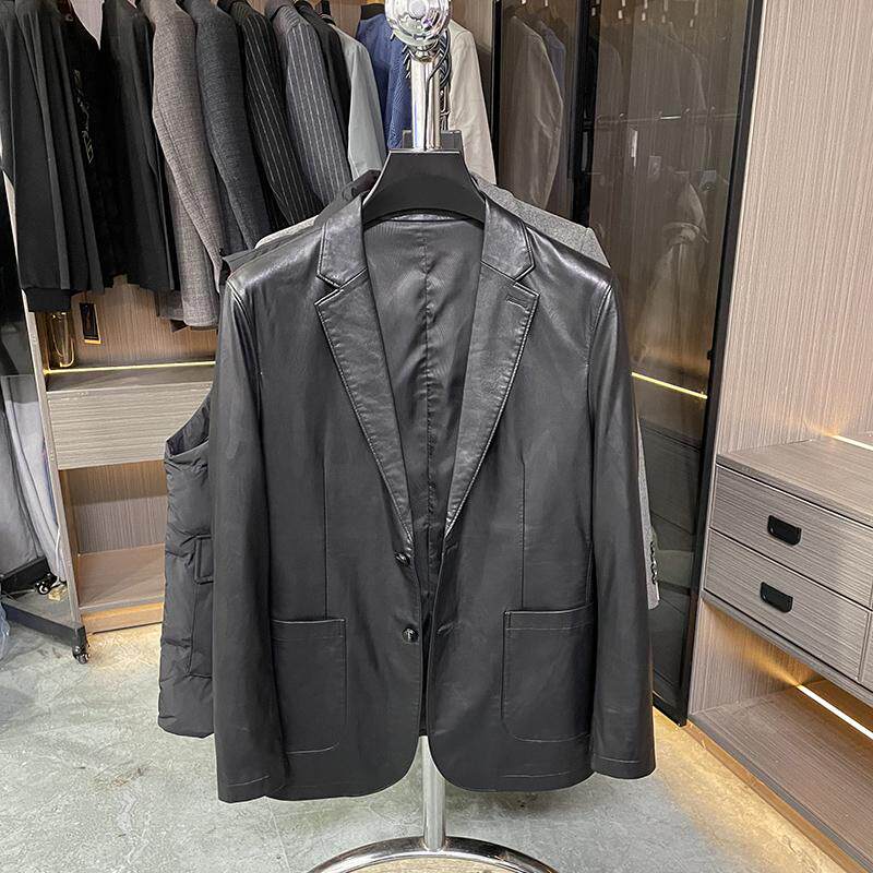 男士皮西装商务绅士春秋休闲西服