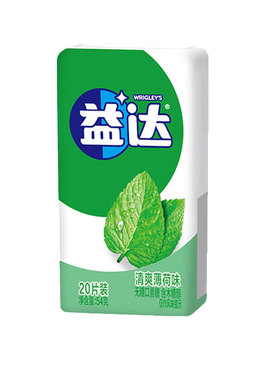 益达口香糖无糖木糖醇20片装清爽薄荷味口气清新休闲糖果零食