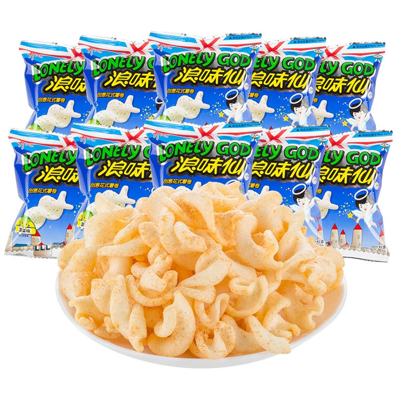 旺旺浪味仙蔬菜味散装约10g*10小包装花式薯卷儿童休闲食品零食