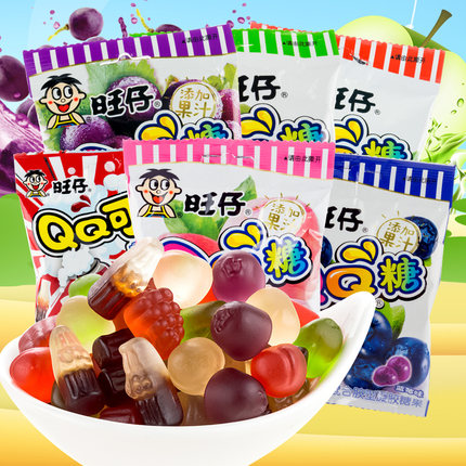旺旺旺仔QQ糖20g*10包多种口味休闲食品小零食软糖果汁糖儿时小吃