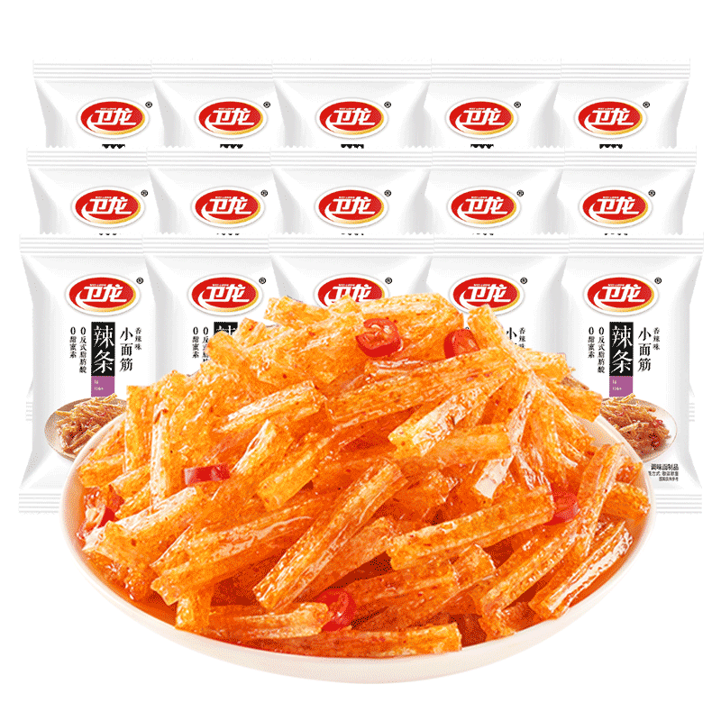 卫龙小面筋解馋经典辣条小包装亲嘴烧网红怀旧零食散装休闲食品C