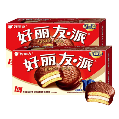 好丽友派巧克力味6枚装