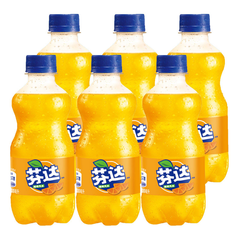 Coca-Cola/可口可乐芬达橙味汽水300ml*6瓶迷你装