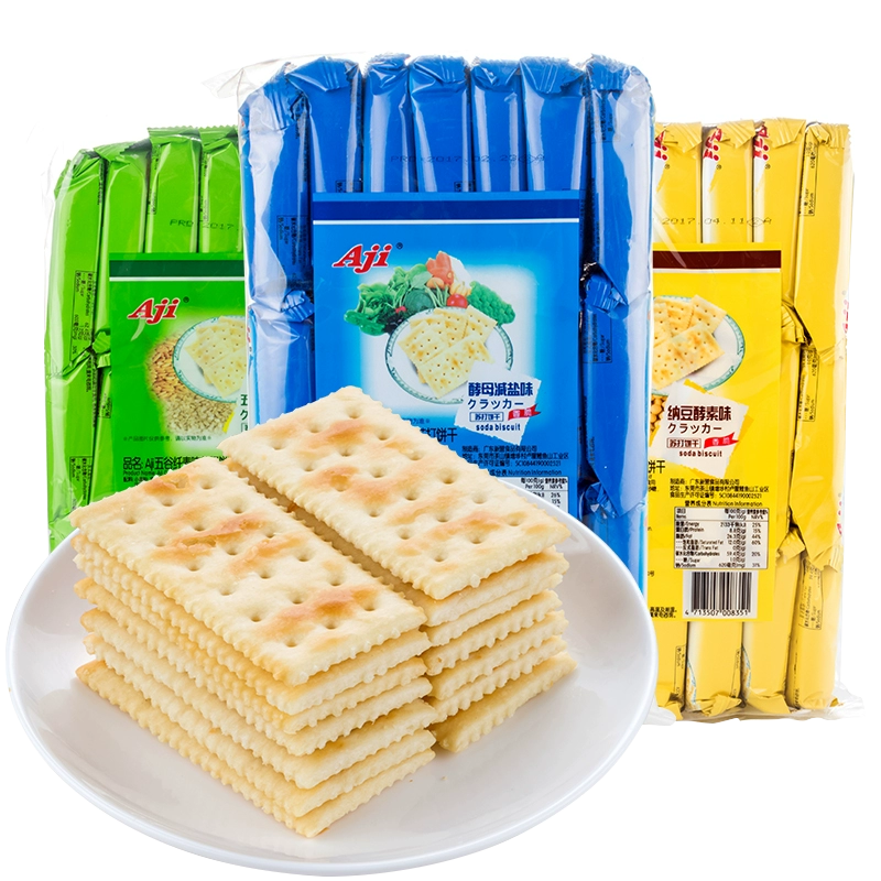 AJI苏打饼干酵母减盐472g*2包咸味梳打代早餐小吃办公室零食品