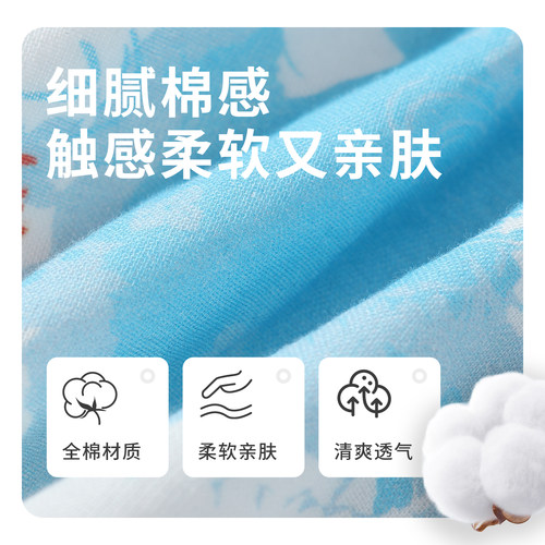 tutuanna春夏睡衣女全棉透气双层纱花满印短袖甚平睡裙家居服套装