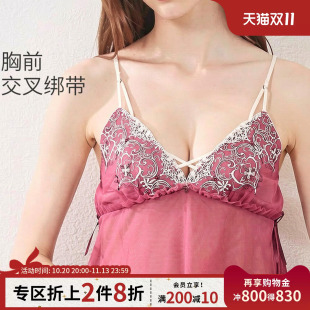 tutuanna日本同款glamagic系列网纱蕾丝透气短款吊带裙女