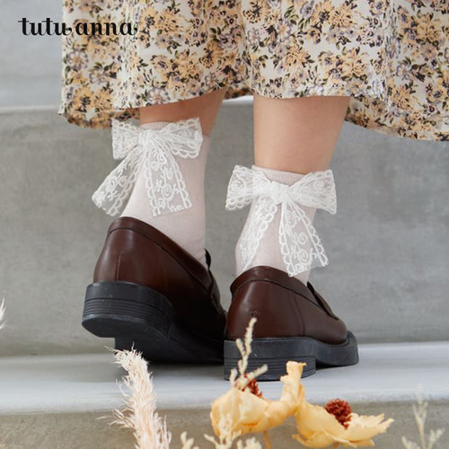 tutuanna浪漫少女四季女短袜优雅