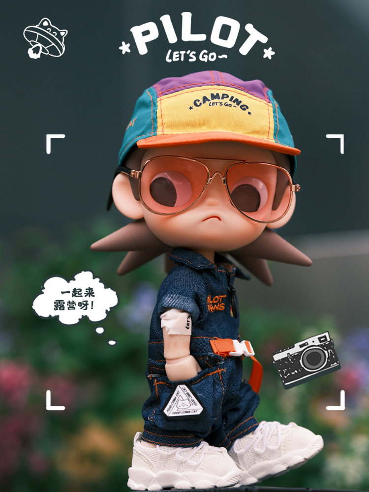 新品嘎子姐连体牛仔衣zsiga着替bjd潮玩娃衣猫船长工装山系露营包
