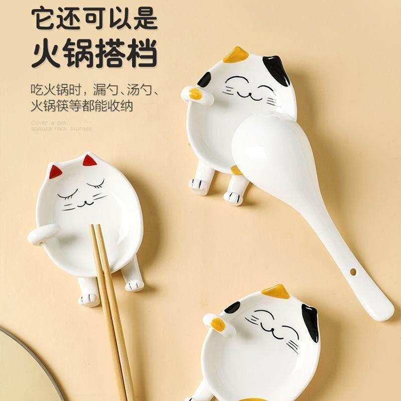 卡通陶瓷汤勺锅铲铲架一体图片