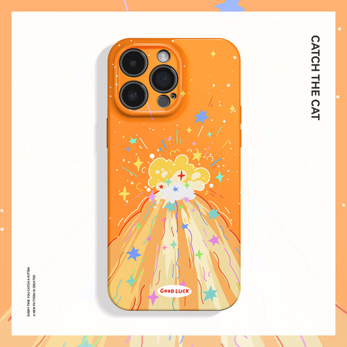 心花怒放~橙色线条适用iPhone16promax苹果14手机壳小米15华为mate70韩系pura70pro+艺术opporeno13荣耀300软