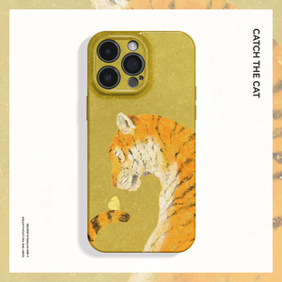 虎嗅 油画老虎蝴蝶ins适用苹果17promax手机壳iphone16华为nova14小米15opporeno13vivox200一加ace5软findx8