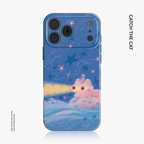 猫咪灯塔~适用苹果18promax手机壳17iphone16mate80华为pura70nova13小米15可爱opporeno14油画vivo荣耀300新