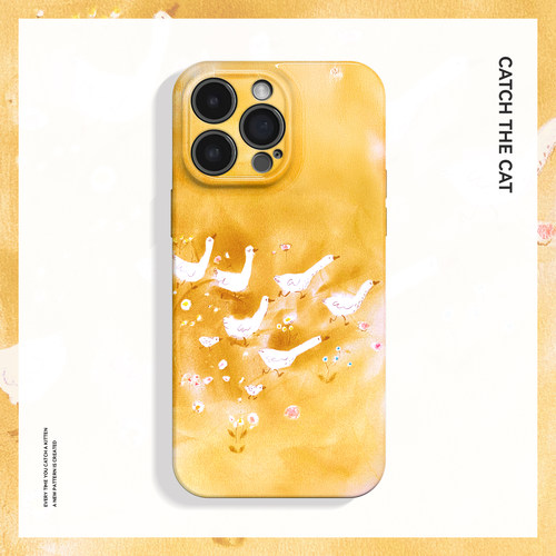 冲鸭~小众趣味奔跑鸭子ins适用iPhone16/15pro手机壳新华为mate70小米14小众vivoS19软iqooneo10苹果14findx8