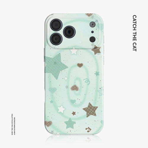 薄荷星~清新ins适用苹果17手机壳iphone16华为nova14韩系p70小米15opporeno13不撞款vivox200一加ace5荣耀400