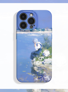 绫波丽油画~复古莫奈eva适用iPhone16/15promax手机壳新华为mate60小米14OPPOreno12苹果13vivox200一加ACE3