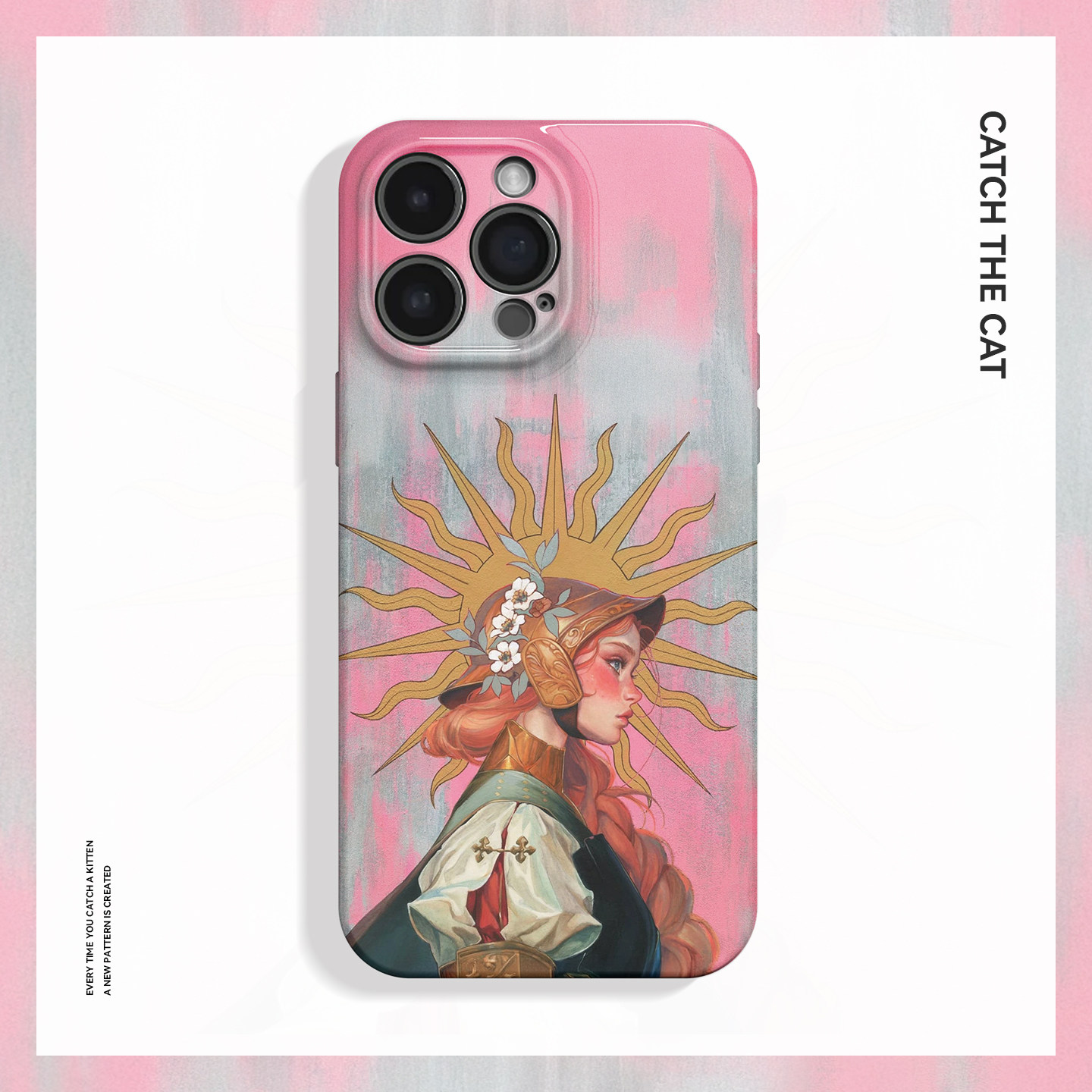 太阳骑士~复古油画艺术ins适用iPhone16/15pro手机壳华为mate70小米14小众vivoS19少女iqooneo12苹果14findx8