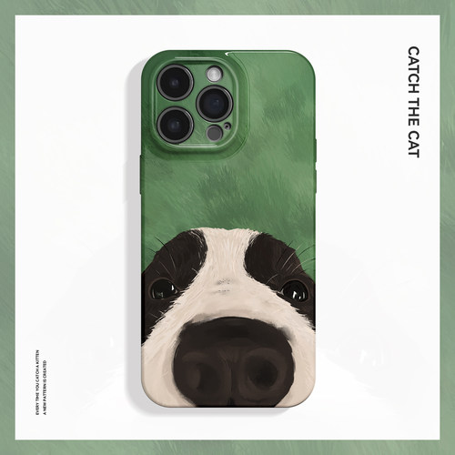 狗头~可爱治愈怼脸边牧ins适用iPhone16/15pro手机壳新华为mate70小米14小众vivoS19软iqooneo10苹果14findx8