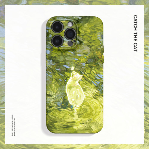 夏日涟漪~清新艺术油画适用iPhone16promax手机壳苹果13华为pura70小米14oppo荣耀magic6小众iqoo13一加ace5