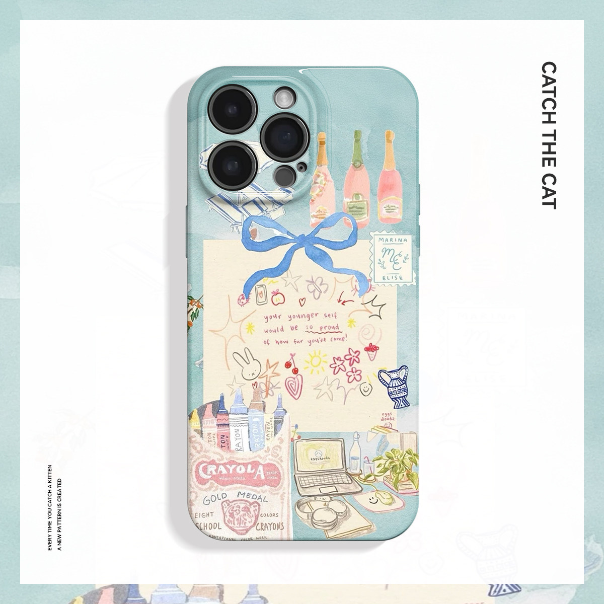 明信片~清新可爱涂鸦ins适用iPhone16/15pro手机壳新华为mate70小米14畅享70vivoS19软iqooneo9苹果13荣耀200