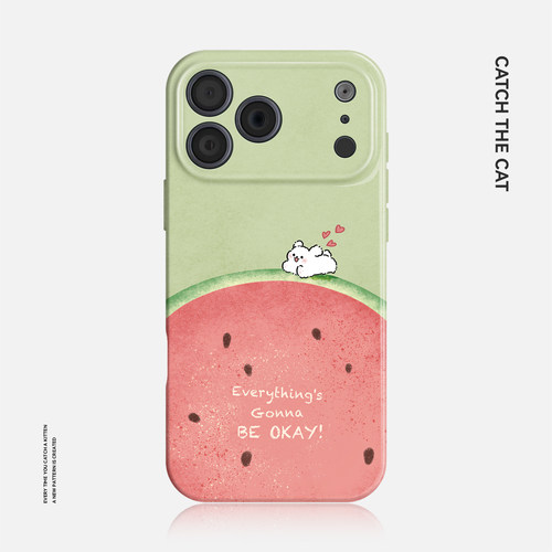 小狗西瓜~简约ins适用iphone17promax手机壳苹果16nova14华为mate70夏天p80小米15opporeno13vivos50一加ace6