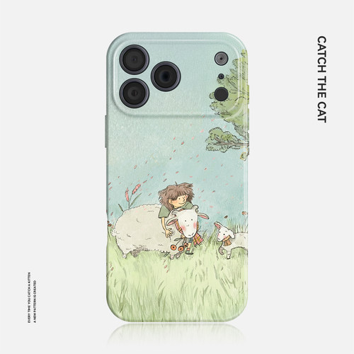 春日牛羊~清新ins适用iphone17promax手机壳苹果16nova14华为mate70卡通p80小米15opporeno13vivos50一加ace6