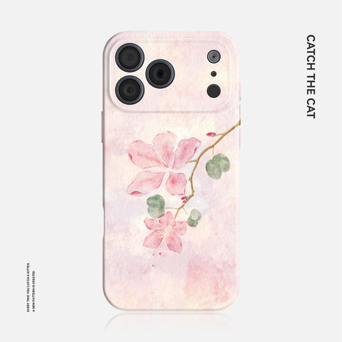 桃之夭夭~国风新中式适用苹果17promax手机壳iphone16华为pura70小米15opporeno14荣耀400古风iqoo13红米k90