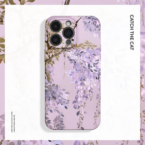 紫藤花~中国风菲林适用iPhone16/15pro手机壳新九重紫华为nova13软OPPOreon12苹果14vivoS20一加ACE3荣耀200