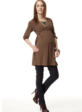 买2送1 正品 台湾妈妈喂mamaway 假2件式孕哺小洋裝 孕妇装哺乳衣