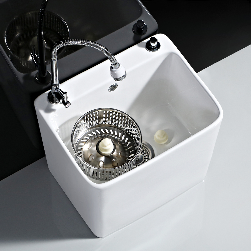 陶瓷双驱动阳台地盆墩布拖把池