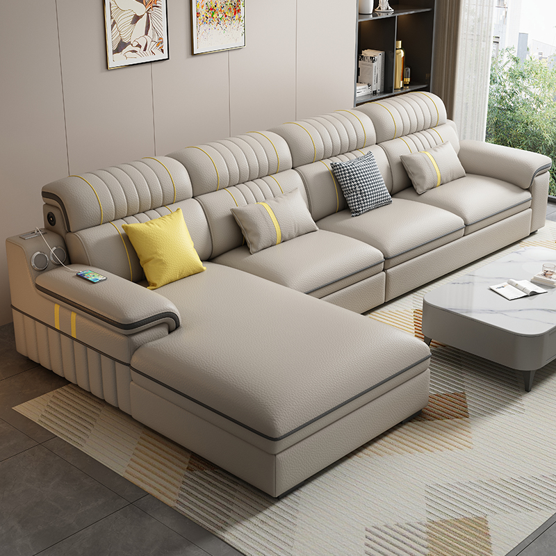 高端猫抓皮客厅雪尼尔布艺沙发