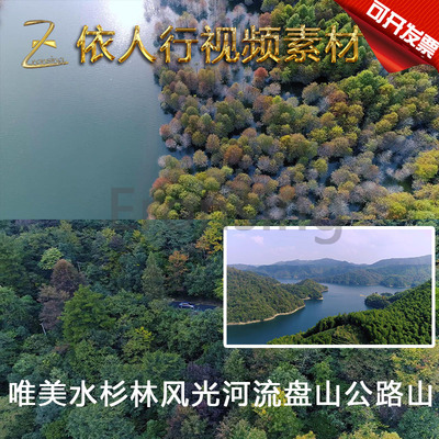 LED素材大屏幕舞台视频背景素材 水杉林风光河流盘山公路风景优美