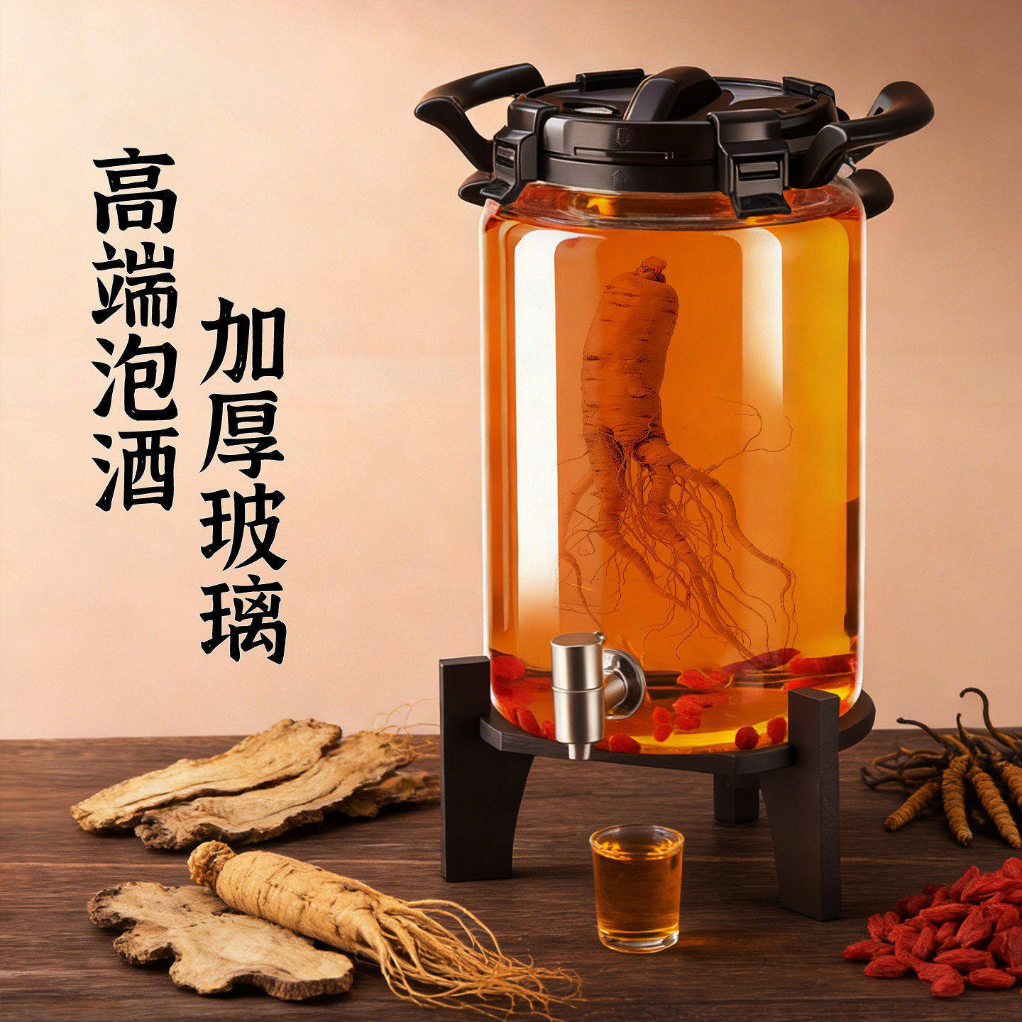 密封玻璃泡酒瓶加厚耐热