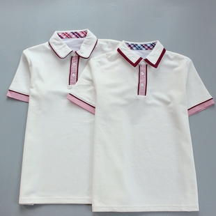 上海田家炳中学夏季男女学生翻领短袖POLO衫校服上衣