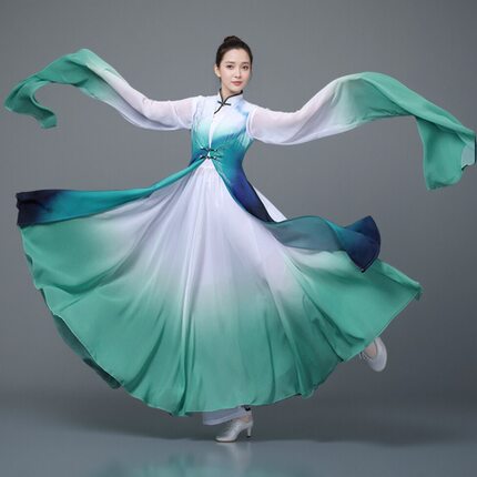 春晚同款一江清水舞蹈演出服青衣水袖戏曲服装中国风古典京剧越剧