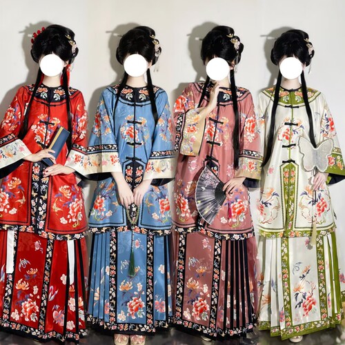 万圣节中式恐怖cos鬼新娘清汉女服装格格汉服清朝满清旗装cosplay