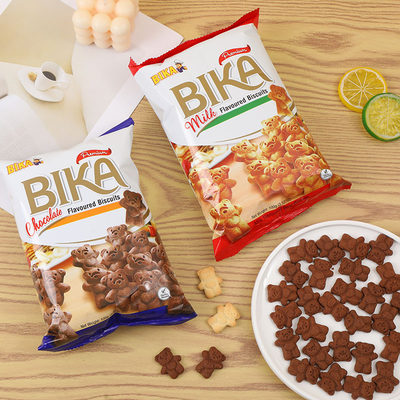 马来西亚进口BIKA小熊图案饼干烘焙蛋糕点心装饰小熊小零食