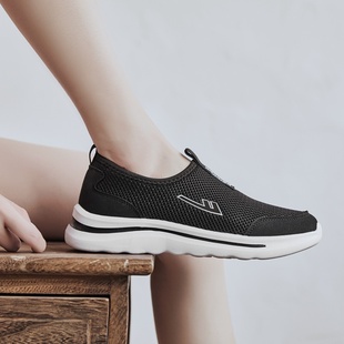 回力网鞋春季新款透气网面男鞋韩版一脚蹬套脚女鞋浅口防滑网跑鞋