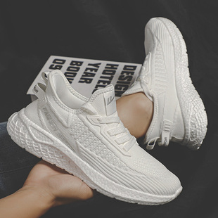 回力小白鞋夏季透气女鞋网面网跑鞋厚底减震爆米花男鞋跑步鞋