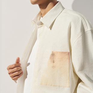 衬衫 长袖 1ST3010620 质感肌理感渐变男款 TRENDIANO2025秋冬新款