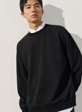 TRENDIANO2025秋冬新款重磅针织小口袋男款套头卫衣 1ST3101080