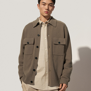 1ST3031070 外套 TRENDIANO2025秋冬新款 羊毛毛织纽扣口袋翻领男款