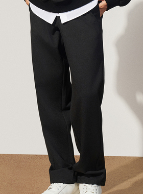 TRENDIANO2025秋新款重磅针织男款直筒长裤休闲裤 1ST3061390