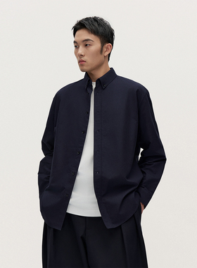 TRENDIANO2025新款纯棉高级感男士长袖衬衫 1SM1010500