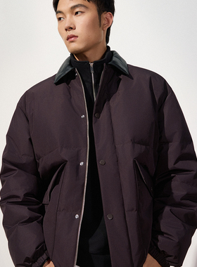 TRENDIANO2025秋冬新款风衣料保暖男款羽绒服外套 1SM4330470