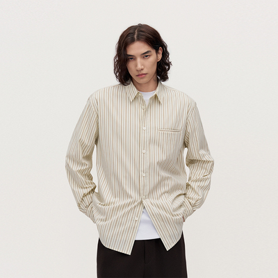 TRENDIANO色织布条纹男士长袖衬衫1SM1011650