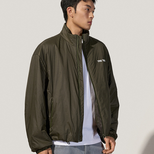 TRENDIANO2025秋冬新款真丝羊毛风衣料男款夹棉外套 1SH3400310