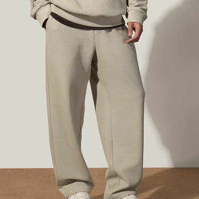 TRENDIANO新款重磅手感针织阔腿男款长裤 1ST3061510