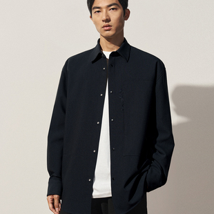 衬衫 长袖 1ST3010600 肌理感休闲低饱和男款 TRENDIANO2025秋冬新款