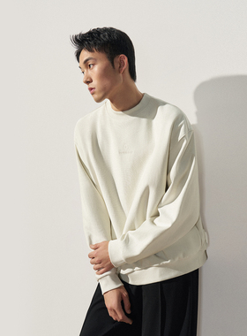 TRENDIANO2025秋冬新款重磅棉质刺绣男款套头卫衣 1ST3100850